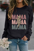 Black Leopard Lightning MAMA Graphic Pullover Sweatshirt